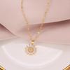 1PCS Gold-color Necklace Ladies Light Luxury Style Flower Pendant Inlaid Zirconia Titanium Steel Chain Holiday Zircon