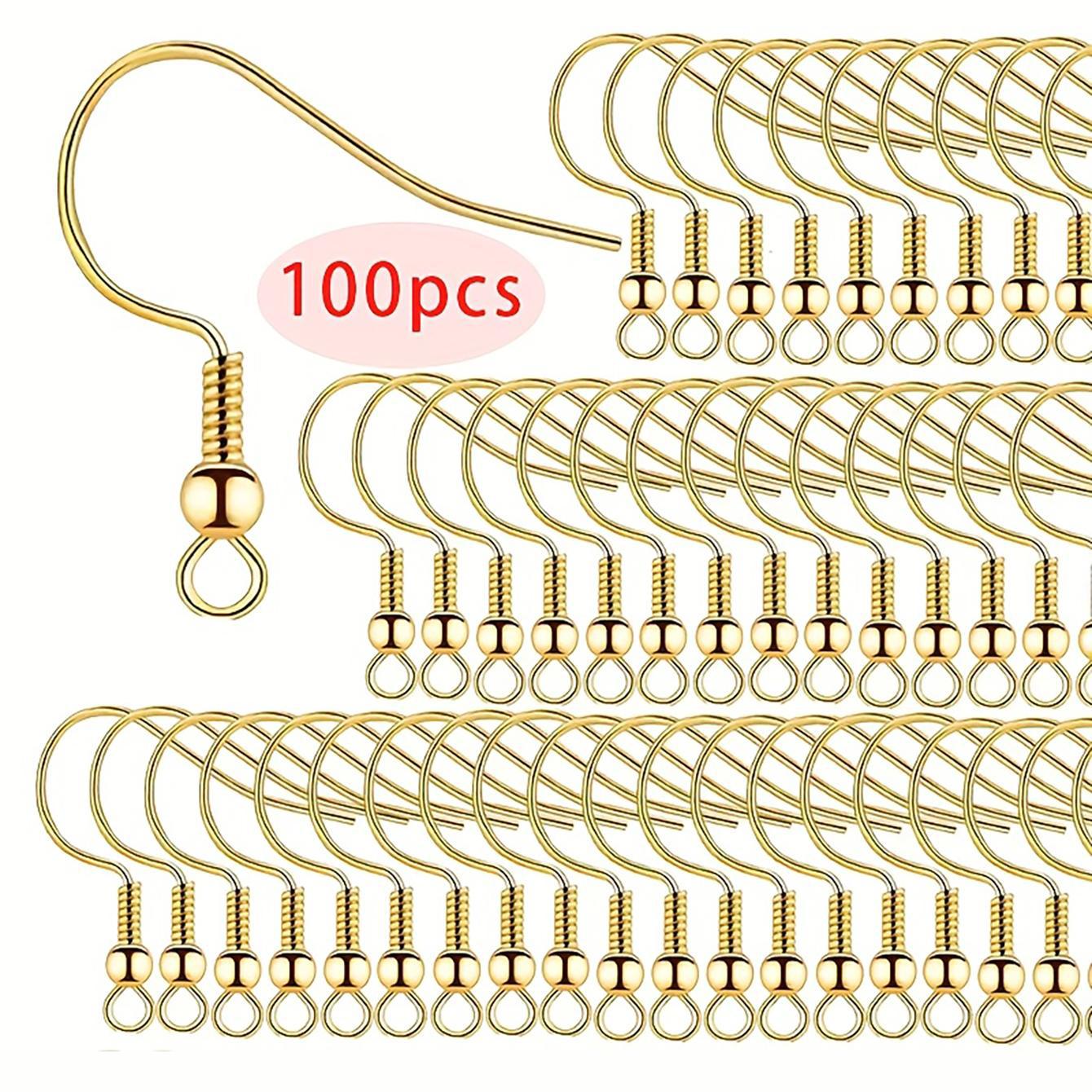 Spring Bead Metal Ear Hooks for DIY Handmade Earrings