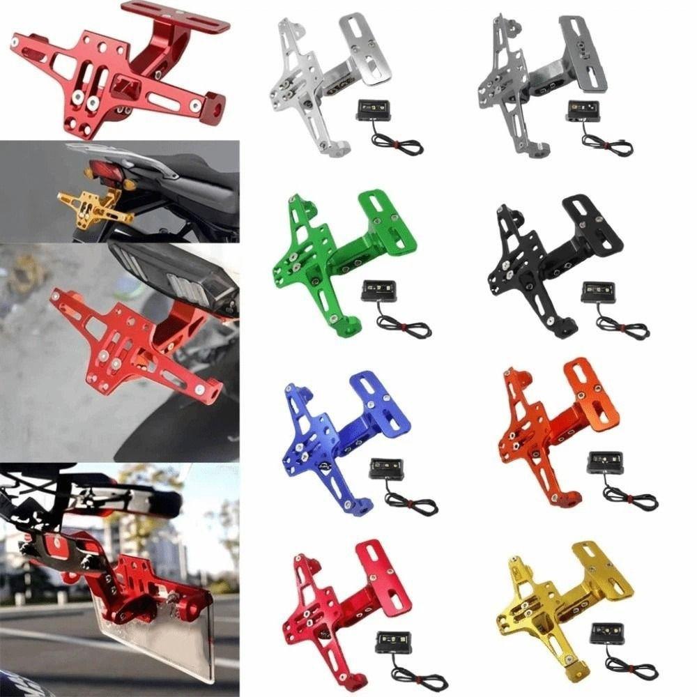Adjustable License Plate Bracket Aluminum Zinc Zinc Alloy Turn Signal LED Lamp Holder Motorbike Parts