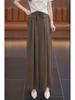 Plus Size Wide-Leg Ice Silk Culottes: Summer Women's Casual Drape Pants with Lazy Pleats