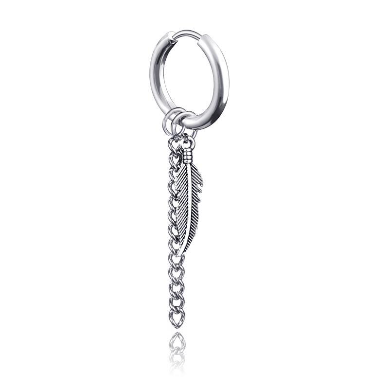 Unisex Fake Piercing Titanium Stud Earrings - No Hole Ear Clips, Trendy Korean Style