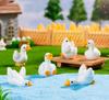 Miniature Showpiece Set For Home Décor, Living Room, Cute Lazy Duck - 6 Pcs