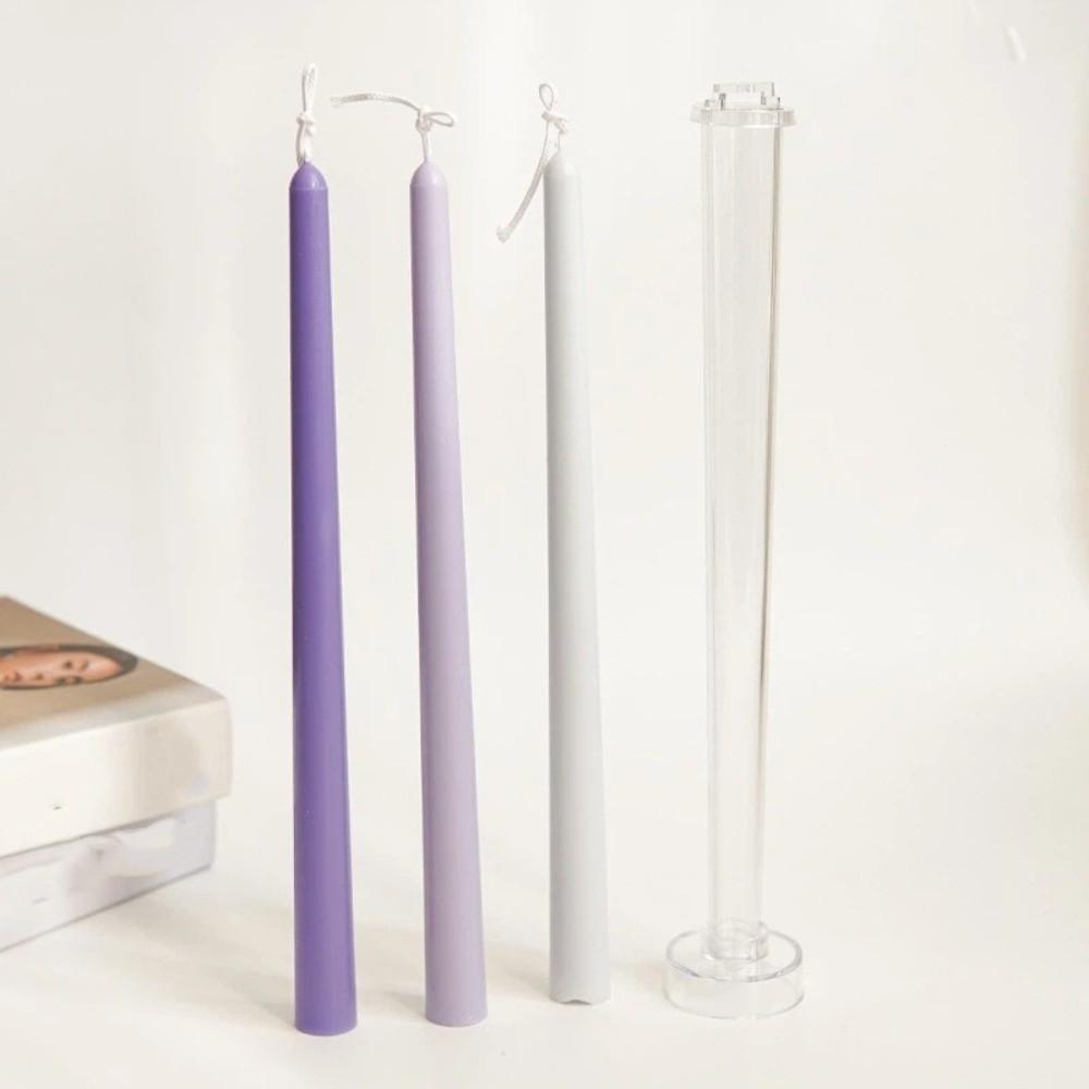 Plastic Long Pole Candle Mold DIY Craft with Base Aromatherapy Candle Mold Handmade Transparent Taper Candle Mold Home Decor