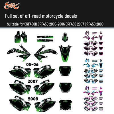 CRF450R 2005-2008 Offroad-Motorrad Kompletter Aufklebersatz