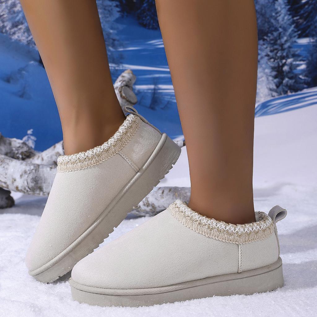 Fashion New Genuine Women Fuzzy Comfortable Boots Suede Fluffy Winter Shoes Soft Warm Nonslip Plush Boots Home Cotton Shoes Women
