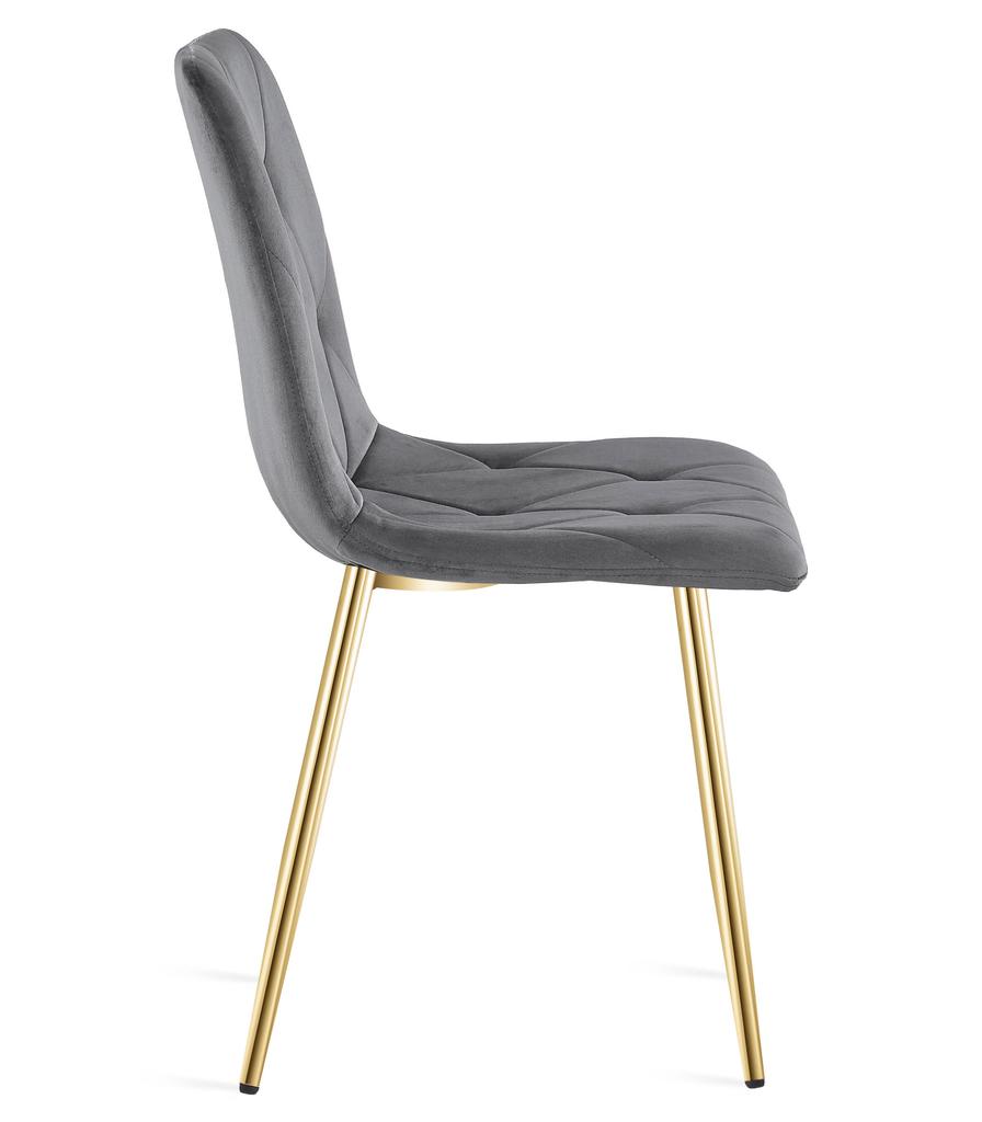 Libra Chair - Dark Gray Velvet / Gold Legs X 4