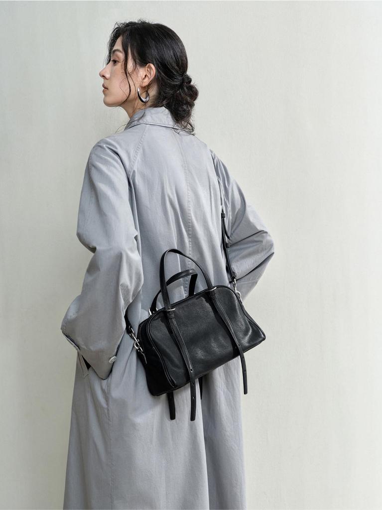 Qiu Zhen Lambskin Retro Casual Commute Leather Shoulder Bag - Versatile Crossbody Bag