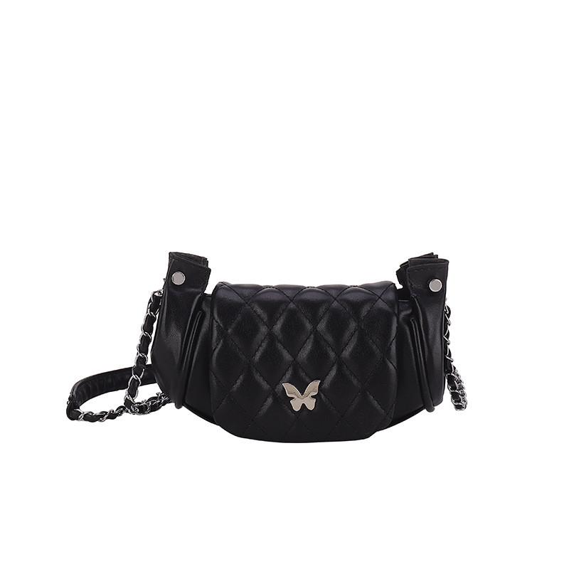 Trendy Korean Style Children s Crossbody Bag With Chain And Chic Bow Design чёрный