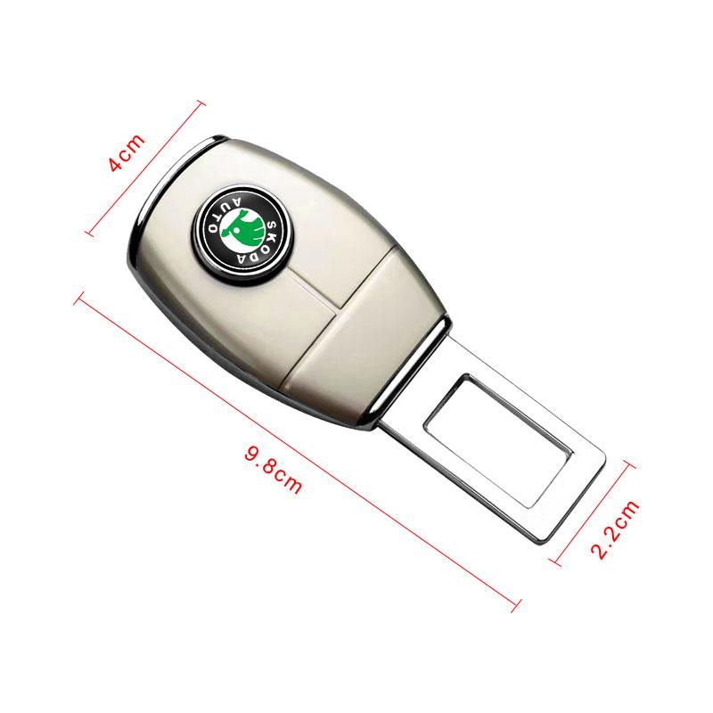 For Skoda Octavia Enyaq Rapid Karoq Derivati Fabia Kodiaq Kamiq Superb Yeti Badge Car Seat Belt Clip Extension Plug Buckle Car Accessories