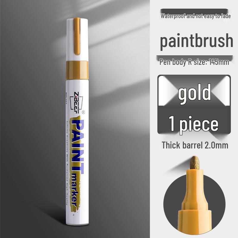 Industrial Colorfast Paint Marker Pen for Tire & Car Touch-Up, White/Black/Gold