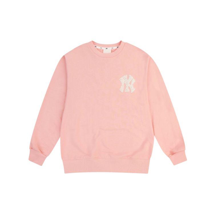 MLB Like Series New York Yankees Rückseiten-Buchstabenlogo Rundhals-Sweatshirt Unisex-Sweatshirt Rosa 31MT05941-50P