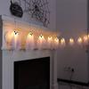 10Pcs Halloween LED Hanging Light Up Ghost Hanging Horror Ornaments Lamp For Home Outdoor Yard Garden Halloween Party Decor Gift