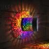 Multi-color LED Wall Light Solar Lamp, Seven Color Changing Projector Light, with Hollow Pattern Decorative Lantern Design IP65 Waterproof for Outdoor