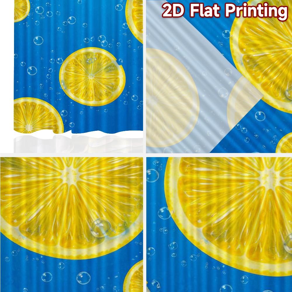 2D FLAT PRINTING 2pcs Curtains (Without Rod) Floating Lemon Slices Popular Popular Curtain Versatile 100% Polyester Curtains