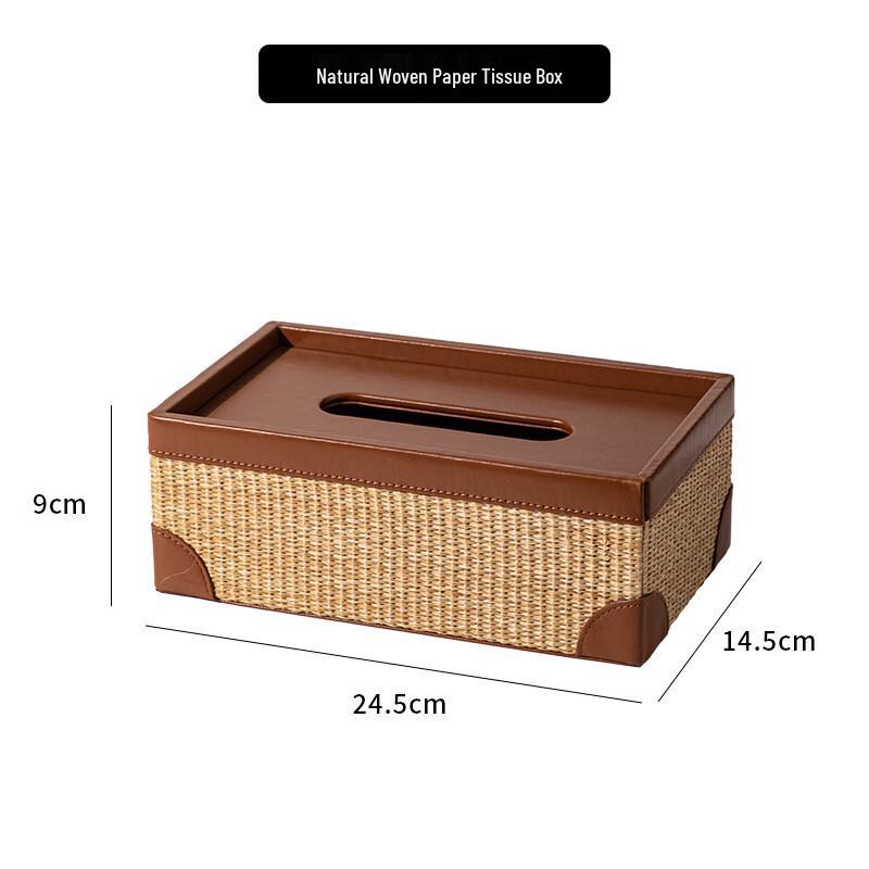 Qiaomeiren Natural Woven Grass Tissue Box