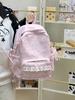 Schoolbag, Japanese-style INS cute cartoon print school bag, ballet-style lace trim, sweet soft girl travel mini backpack