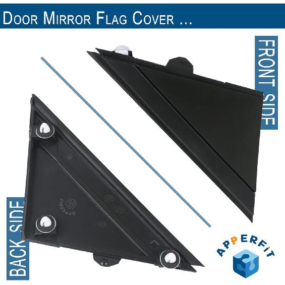 APPERFiT Fiat 500 Door Mirror Flag Cover Molding (Matte Black) Left Driver & Right Passenger Side Compatible With 2012- Fiat 500 Replaces 1SJ85KX7AA