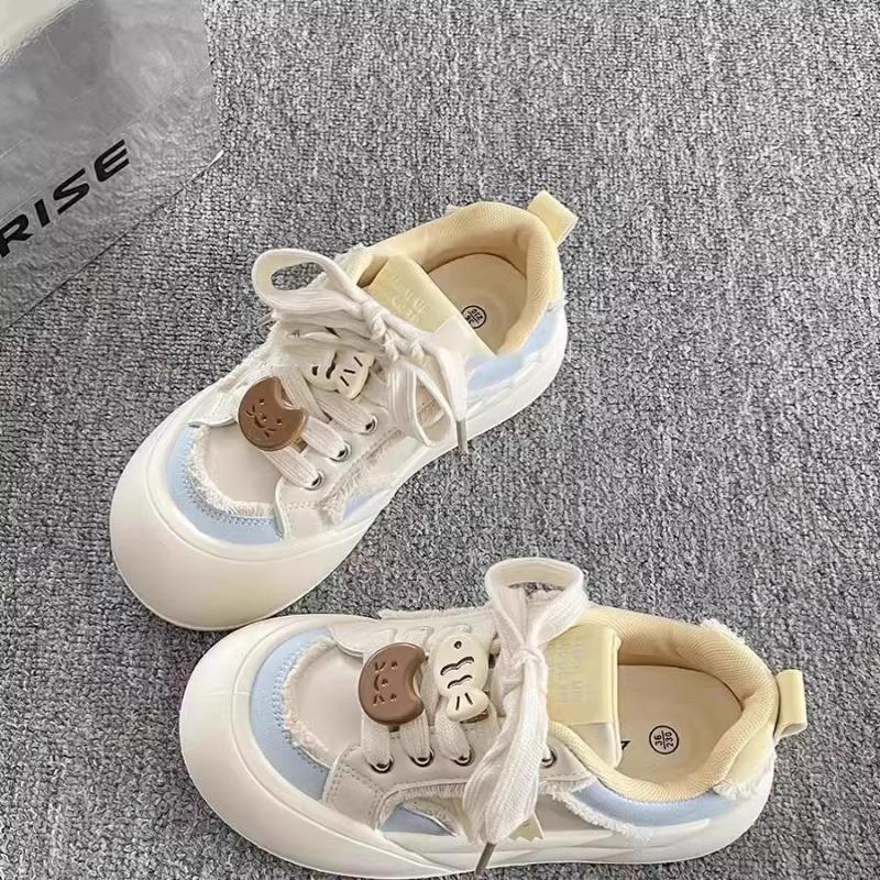 Platform-soled versatile shoes niche board shoes women's new spring versatile dopamine casual bread shoes