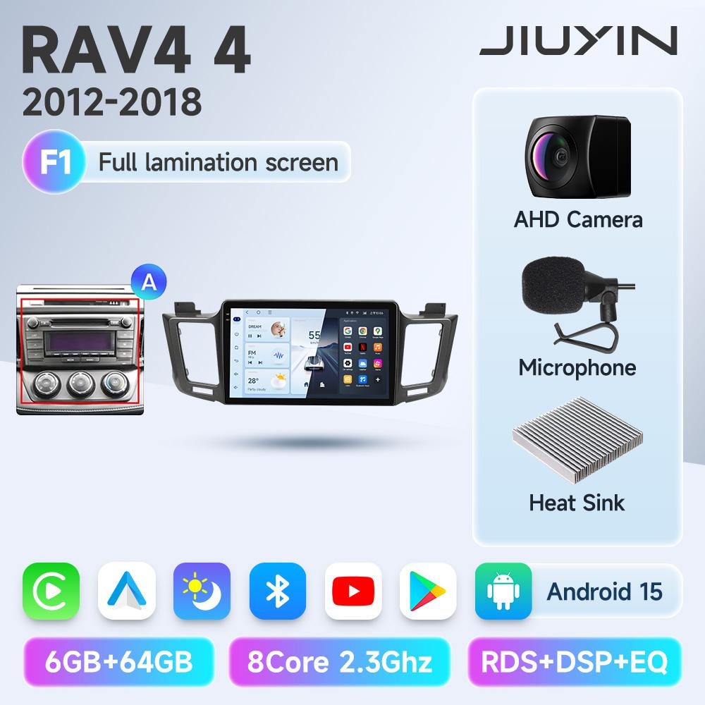 JIUYIN AI Voice Wireless CarPlay Android Auto Radio for Toyota RAV4 RAV 4 2012 - 2018 4G Car Multimedia GPS 2din autoradio