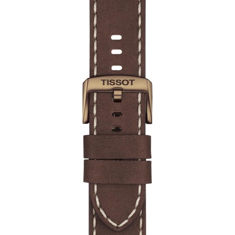Tissot Casual-Sport Swiss Automatic Watch: 43mm khaki-PVD Stainless Steel Case, Black Matte Dial with Date, Swissmatic ETA T116.407.36.051.00