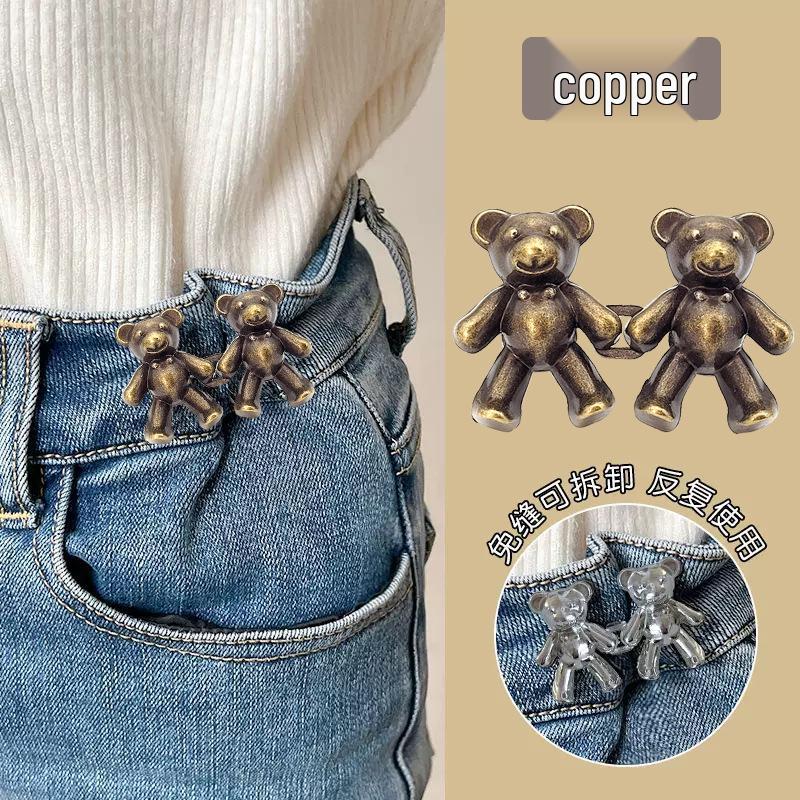 Adjustable Waist Button for Jeans: Bear Pants Tightening Pin