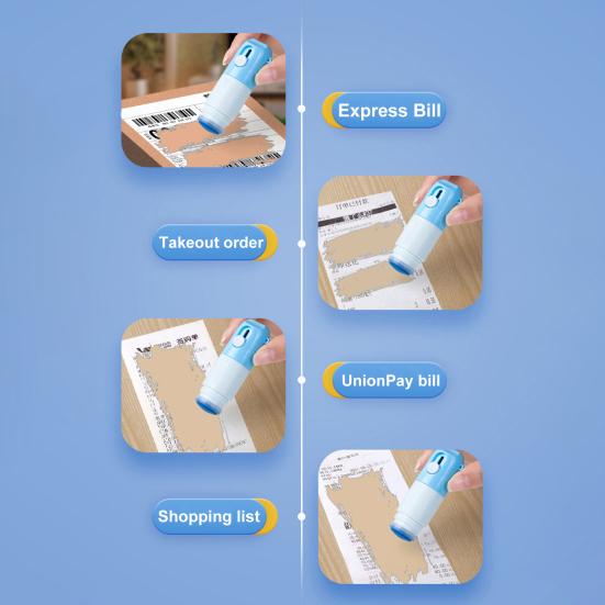 2-in-1 Identity Theft Protection Roller Stamp with Box Opener Data Privacy ID Identity Protection Roller Thermal Paper Correction Fluid