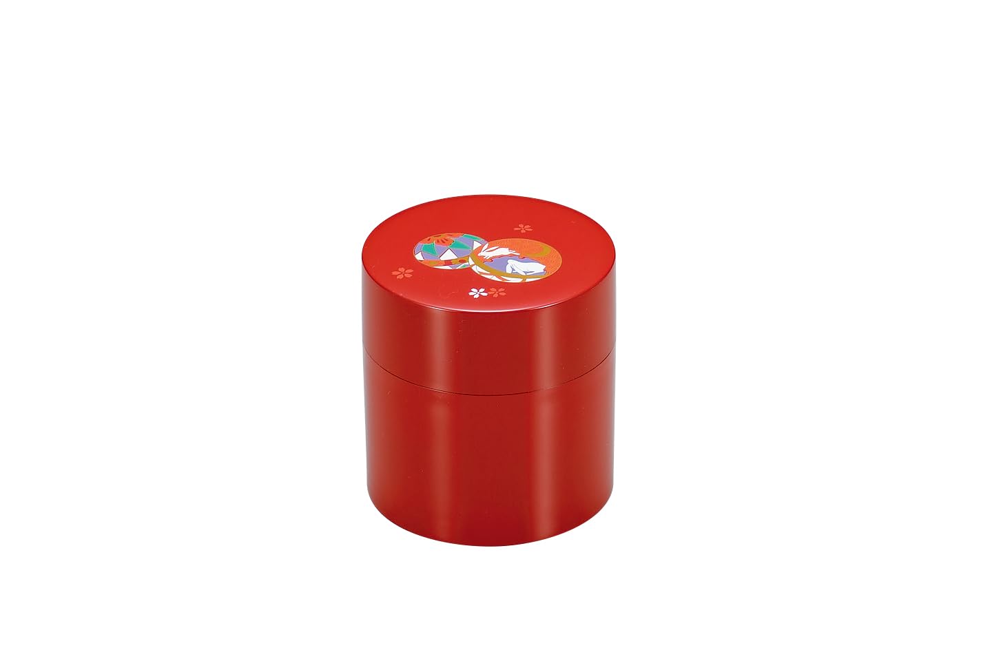 Nakatani Brothers Trading Yamanaka Lacquerware Tea Temari Co., Ltd. Caddy, Vermilion, Design, 37-3318