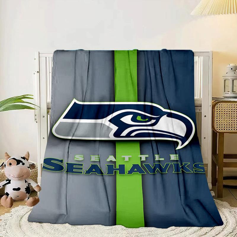 Coperta Portatile/Morbida Seattle Seahawks Logo Coperta da Letto Adatta per Viaggi Campeggio Soggiorni Uffici Divani Regali per Fan