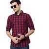 Dennis Lingo Men' Checkered Slim Fit Casual Shirt (C4 Red )