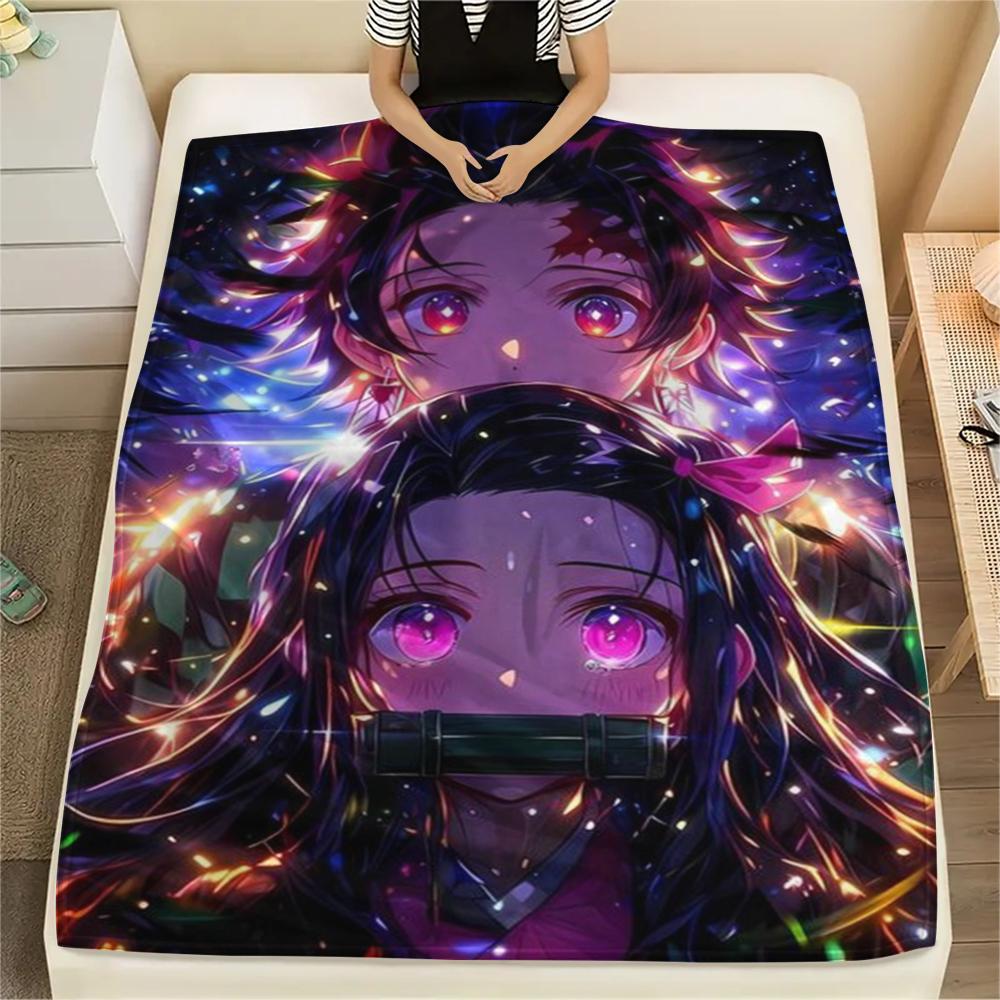 

1Pc Demon Slayer Print Flannel Blanket, High quality Comfortable for All Seasons, Home Decor, Warmth and Comfort, Perfect for Christmas Gifts 80cm x 120cm