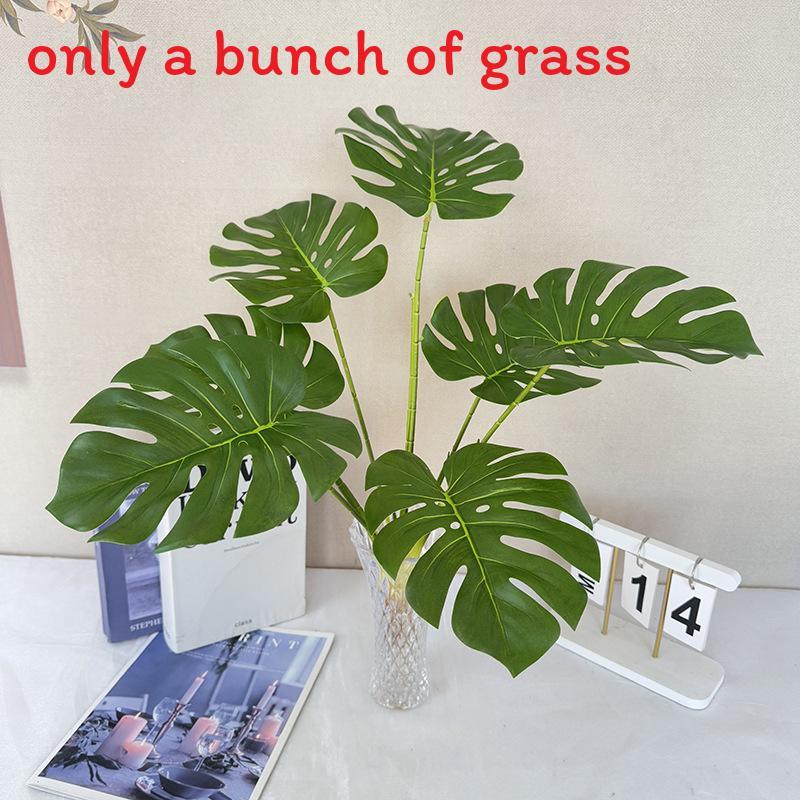 Green Leaf Artificial Plant Decor For Home Living Room Background Wall With Realistic Texture