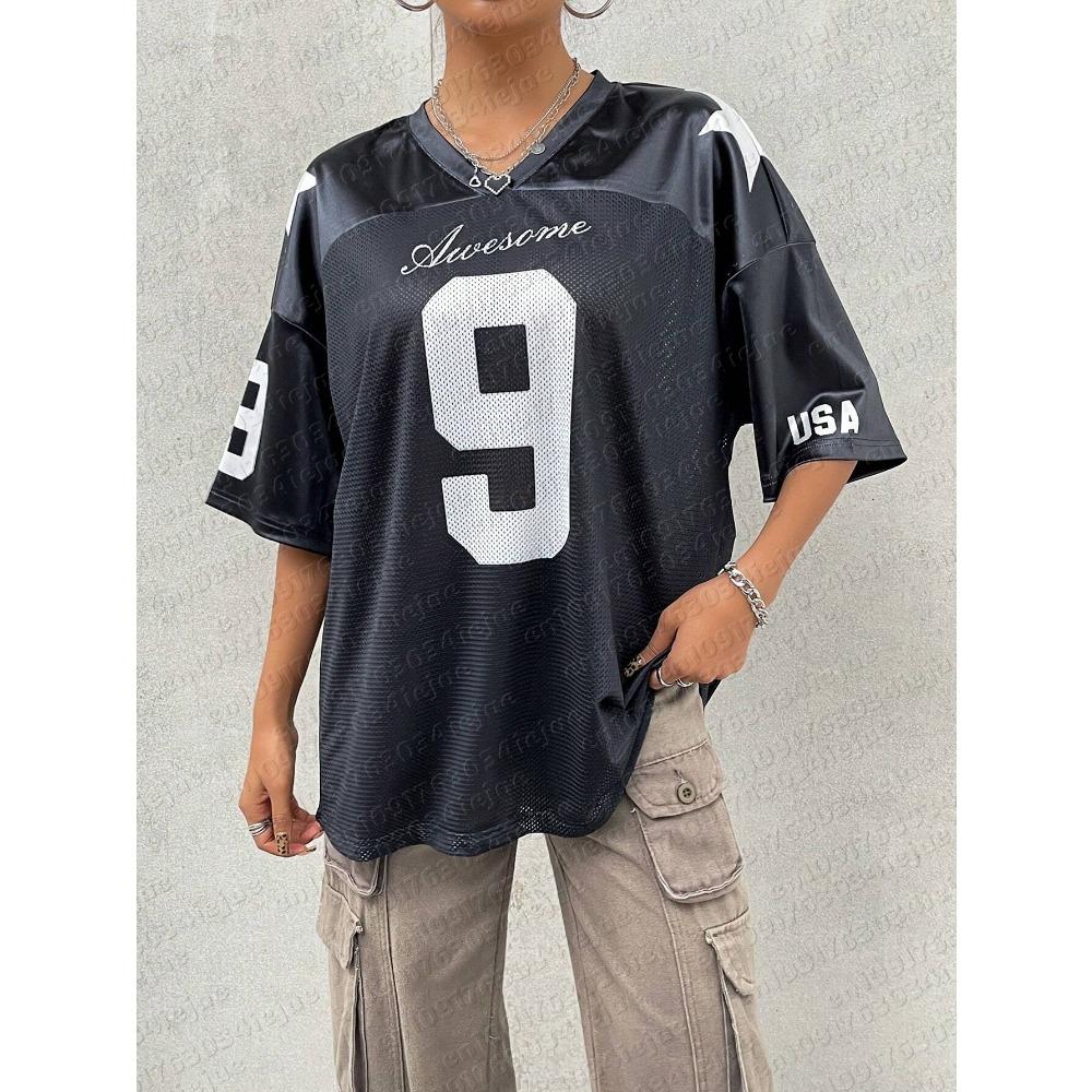 2026 Sommer Neu York Nr. 9 Mode V-Ausschnitt Hemd Für Damen Locker Lässig