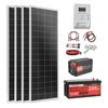 400W 12V Complete Solar Power Kit, 4*100W Monocrystalline Solar Panels + 12.8V 200Ah LiFePO₄ Battery + 40A MPPT Charge Controller + 2000W Power