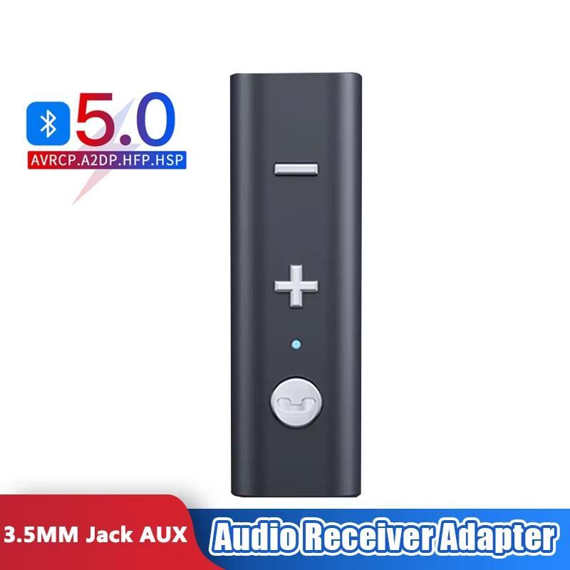 Bluetooth 5.0 Audio Receiver 3.5mm AUX Stereo Music Wireless Adapter with HD Mic HandsFree Calling for Car Kit Speaker Headphone