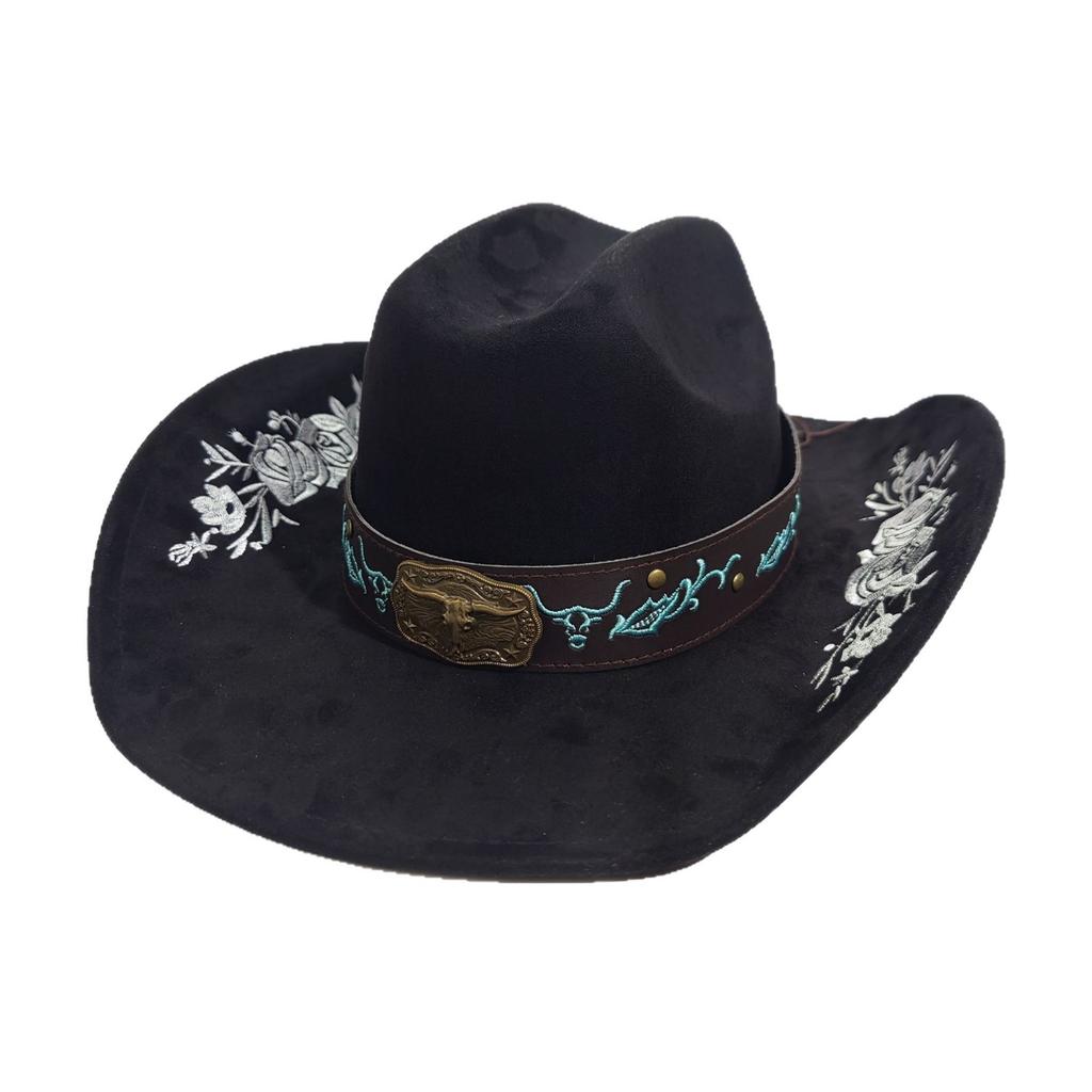 Bull Head Accessories Top Hat Men'S And Women'S Big Edge Jazz Hat European And American Travel Riding Hat Western Cowboy Hat