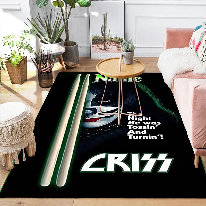 Custom Name Peter Criss Drum Sticks Carpet for Playroom Bedroom Living Room Sofa Home Decor,kids Game Area Rug Non-slip Floor Mat