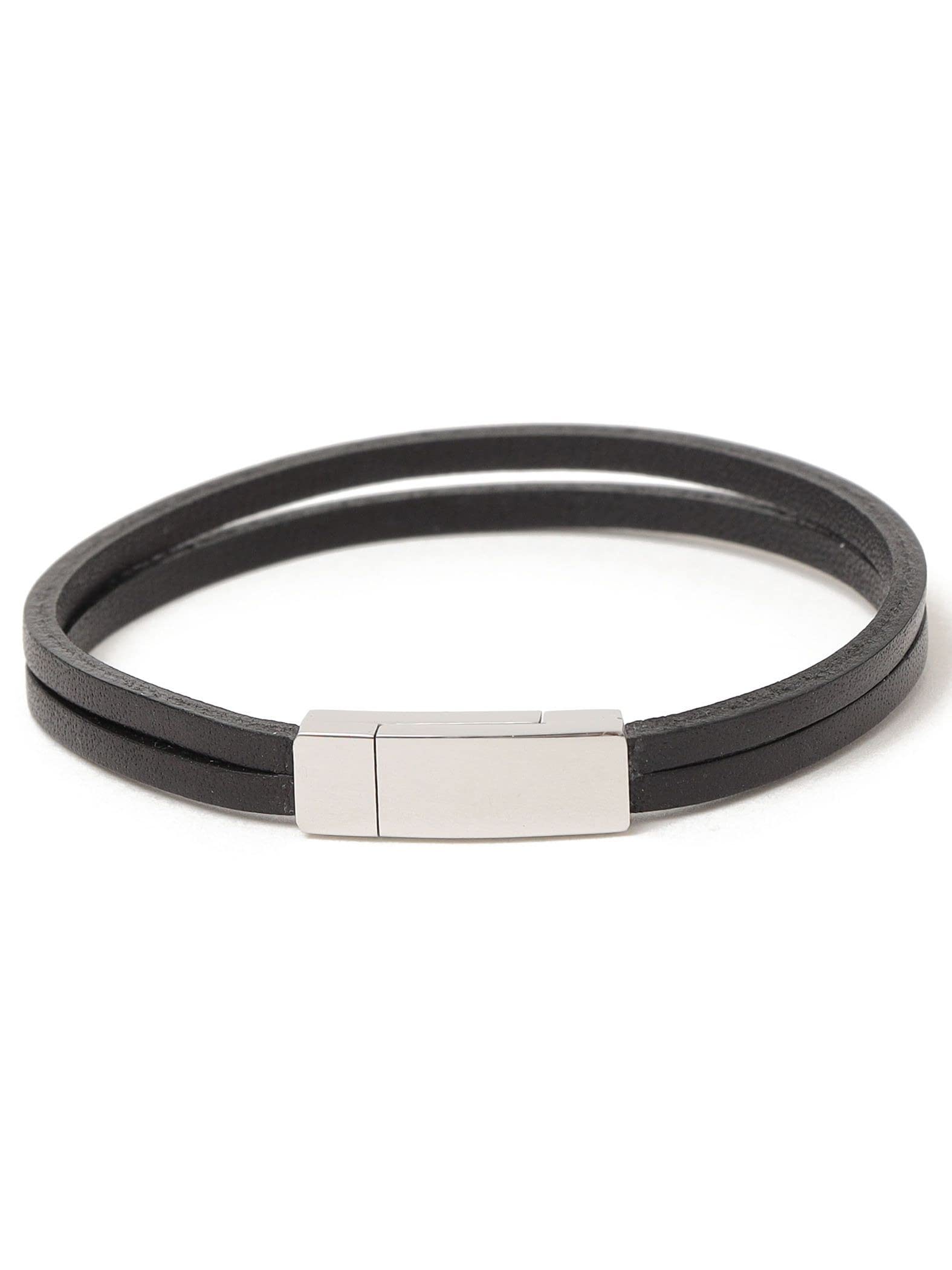

Leather Magnetic Bracelet 719380002 Black ONE SIZE [Ships Any] Men s Men s