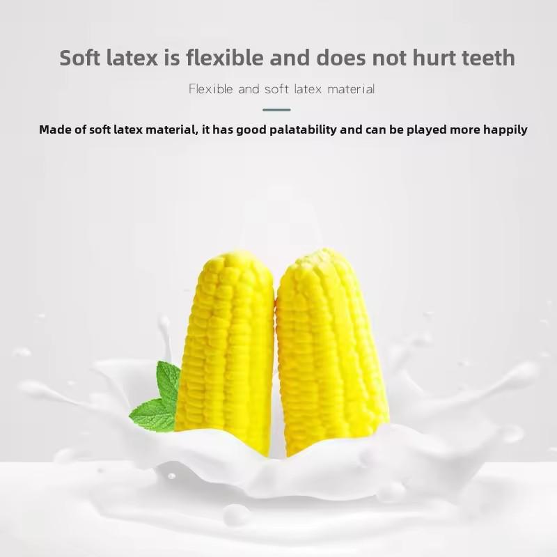 Corn Shape Puppy Dogs Toy   Latex Toy  Squeak Toys  Bite-resistant  Interactive Play Chew Toy  Training Playing Dog Toys  Dog Supplies