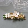 Elegant Floral Hair Barrette, French Clip Spring Hair Claw,  Accents, Bridal Hair Accessory For Half-Up Hairstyles
