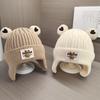 Baby hat autumn and winter boys and girls knitted wool pullover hat cute bear infant ear protection