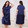 New Hot Plus Size Women's Ice Silk Short Sleeve Pajamas - Loose Casual Nightgown