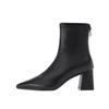 High-heeled short boots women's 2025 autumn and winter new Korean version zipper pointed women's boots naked boots versatile Internet celebrity Ma