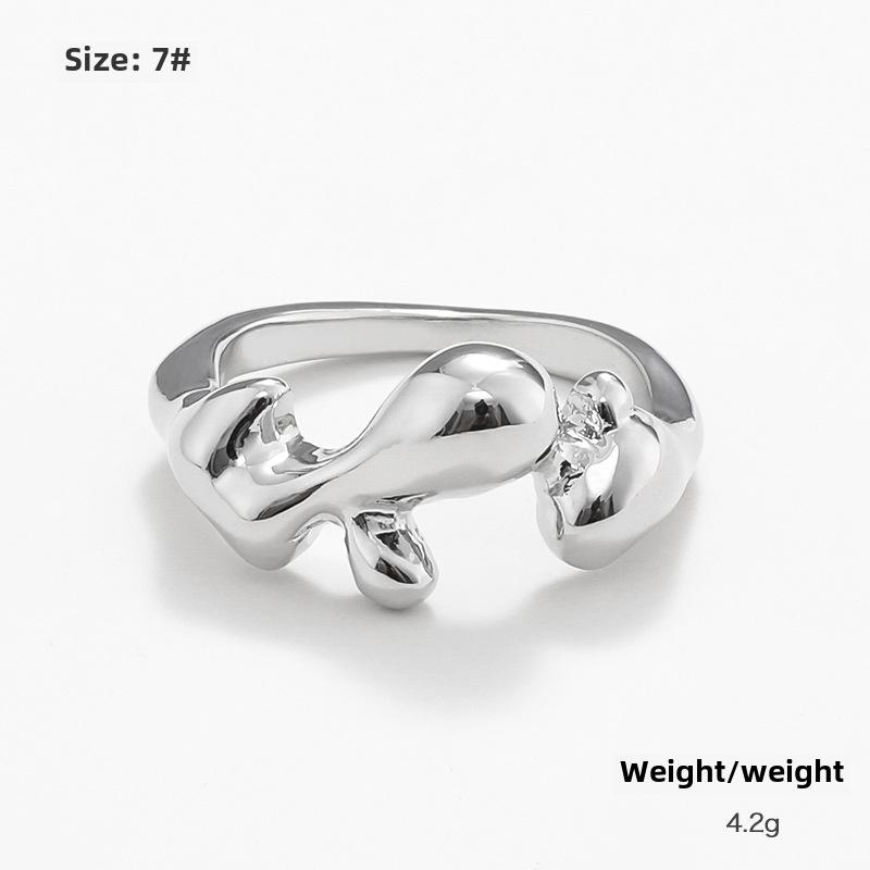Kenjie INS Irregular Alloy Personality Ring for Women - European and American Open Design, Autumn/Winter Collection.