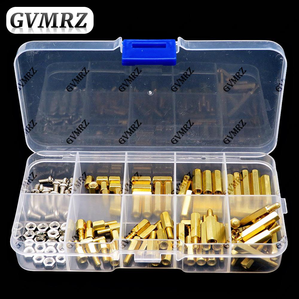 120PCS M3 M2.5 Brass Hex Column Standoff Support Spacer Pillar M3 Screw Nut For PCB Board M3x6 M3*10 M2.5*6 M2.5X6