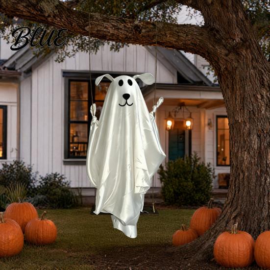 Halloween Ghost Outdoor Decoration Hanging for Decoration Cute Flying Satin White Reusable Party