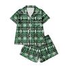 Women's Pajamas Fashion Two-Piece Shirt Shorts Set Soft Holiday Casual Clothing Set
