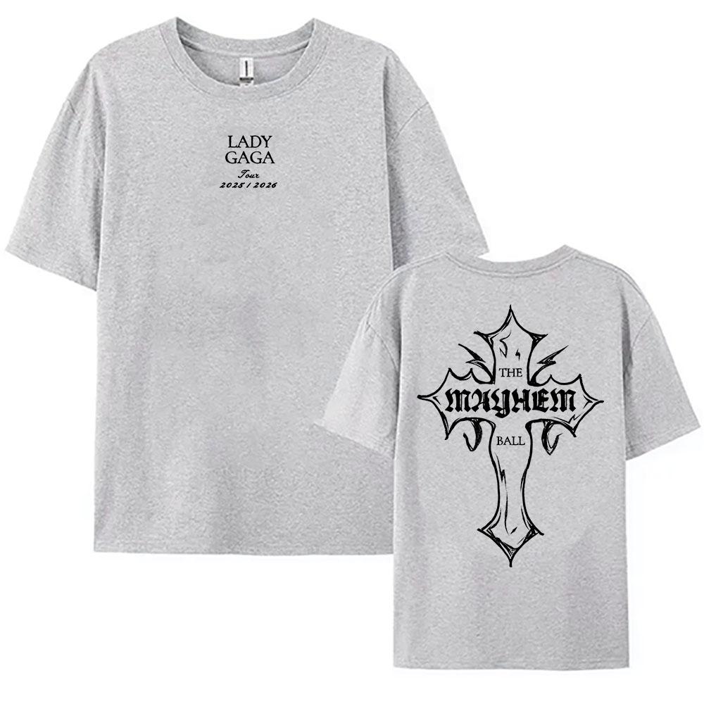 The MAYHEM Ball Tour TShirt Lady Gaga Singer Graphic Tshirts Fashion Short Sleeve Summer T Shirt Cotton Women Tees