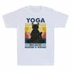 Funny Hippies Yoga Tshirt Unisexs Murder Is Top Vintage Wrong Black Cat Because