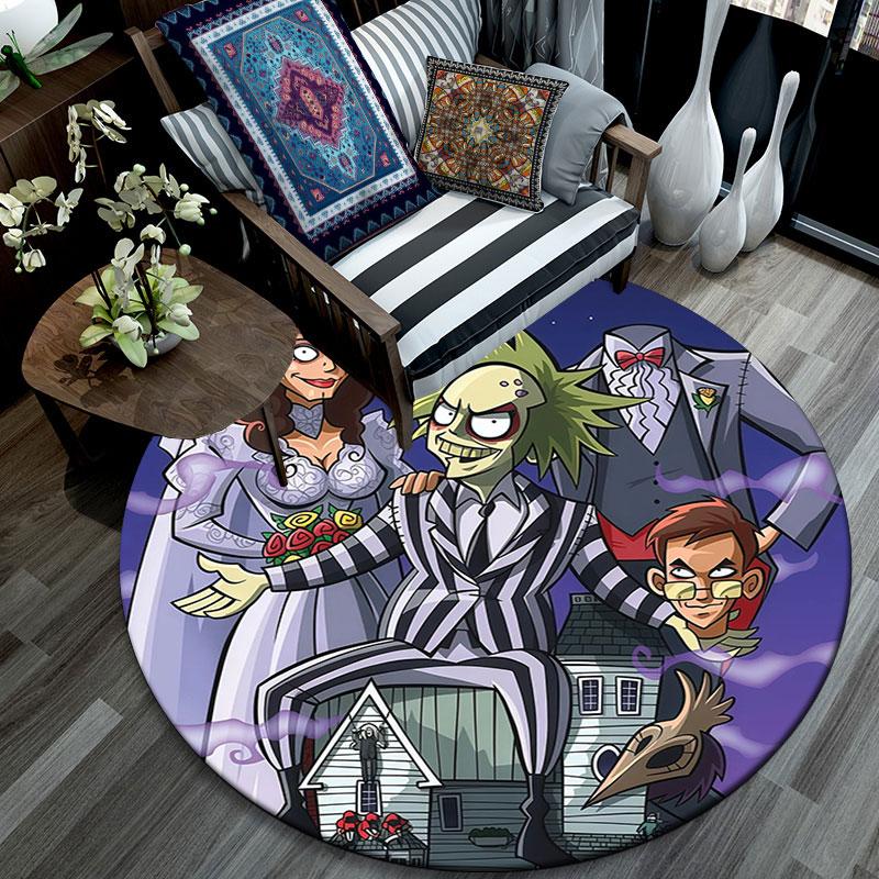Beetlejuice2,Round Area Rug,Carpet Rug for Living Room Bedroom Sofa Playroom Decor,Non-slip Floor Mat