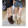 Spice girl foreign style new autumn and winter short boots American western fashion boots temperament niche boots tube middle tube tip